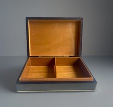 Coffret Boite ancien bois et cuir.