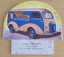 1956  CAMION LIVRAISON  VOITURE  CHROMO  LA VACHE SERIEUSE  PUBLICITAIRE