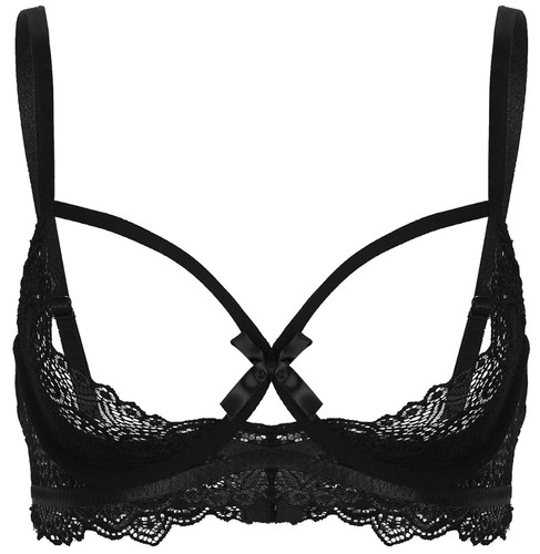 Soutien gorge noir ouvert - soutien-gorge,