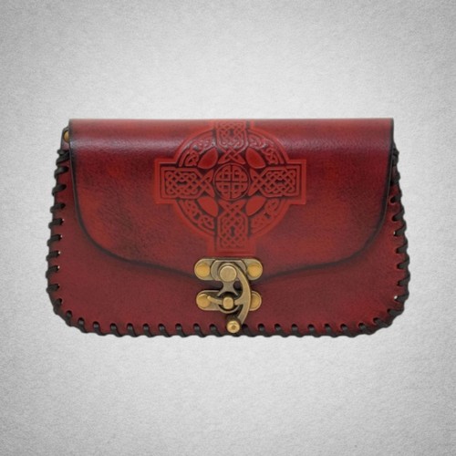 Sac ceinture viking cuir rouge - sac,