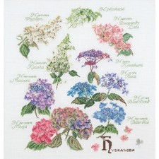 Thea Gouverneur Kit au point de croix compté "Panneau Hortensia Aïda", 44x46cm
