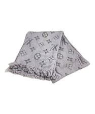 LOUIS VUITTON Echarpe Logomania M74742 Wool Silk Scarf 3417