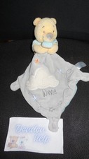 414/ doudou mouchoir Winnie l'ourson gris bleu nuage DISNEY