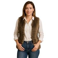 Faux Fur Vest Small Warm