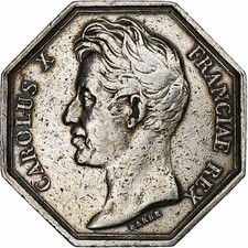 France, Jeton, Charles X, Chambre de Commerce de Bordeaux, 1826, Argent, TTB