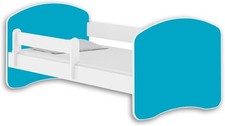 ACMA Lit Enfant Bébé Matelas sommier Blanc (140x70 cm, Blanc – Bleu)
