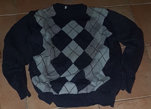 Pull gris jacquard - jacquard, losanges