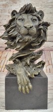 Statue sculpture tête lion - sculpture, de