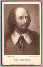 CDV 1870 William Shakespeare Dramaturge & Poète anglais. Photo Ancienne Théâtre