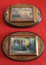 2 TABLEAUX OVALES AVEC CADRE