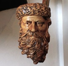 0000* pipe ancienne bois sculpté main visage 19eme siècle