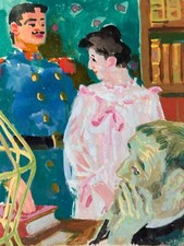 peinture Jean Terles Anatole France le mannequin d'osier décor Gendarme portrait