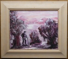 tableau de Ginette Miraillet: l'homme à la canne