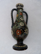 vase terre vernissée et peinte THOUNE THUNE Art populaire XIX ème