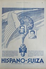 12/1929 PUB HISPANO-SUIZA MOTEUR AVION BREGUET RECORD COSTES BELLONTE AD