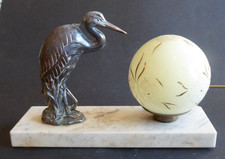 LAMPE ART DECO MARBRE REGULE OISEAU XX EME ANNEE 40-50 table lamp marble base