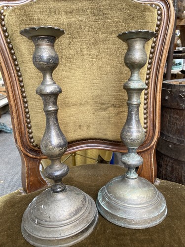 Ancienne paire bougeoirs - paire,