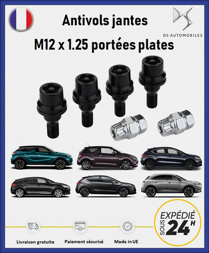 Ecrous antivol roues - ecrous, noir