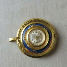 Ancienne montre mécanique / pendentif, émaillée, Mortima, vintage