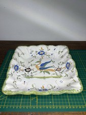 Plat carré en faïence décor