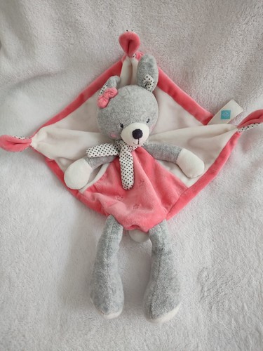 Doudou plat lapin rose - plat,