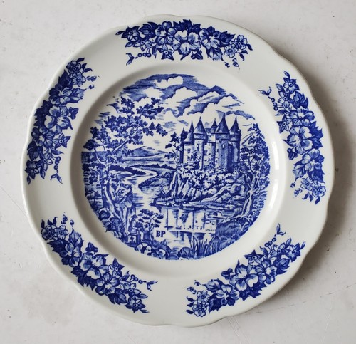 Assiette publicitaire bleu - assiette,