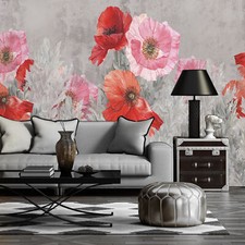 FLEURS Papier peint intissé/adhésif Trompe l'oeil Photo Mural n-B-0075-a-a