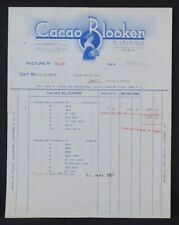 Facture 1937 PARIS CACAO BLOOKER LEVEQUE  illustrée 67