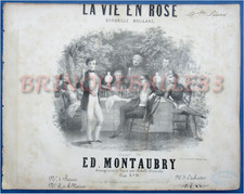 QUADRILLE DANCE 4 MAINS PARTITION LA VIE EN ROSE ! MONTAUBRY DÉCOMBES 1854 FAURE