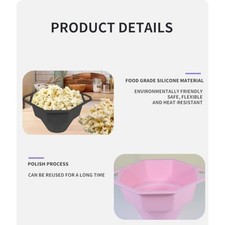 Bol à pop-corn micro-ondes silicone design pliable nettoyage facile noir
