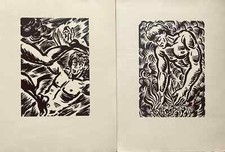 Frans Masereel, 2 gravures sur bois originales, signées du monogramme