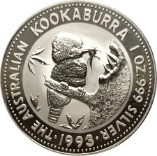 1 dollar kookaburra 1993 Australie 1 once 1 oz Argent Silver BE PROOF UNC