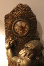 pendule horloge 1930 / 1940 ART DECO plâtre moulage ancienne vintage