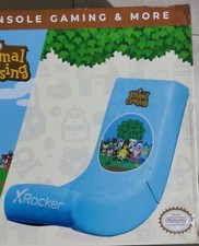 Chaise de jeu à bascule X Rocker en bleu avec design animal crossing