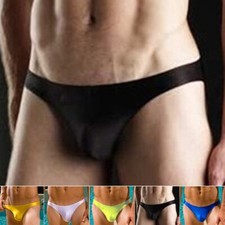 Hommes Low&rise Slip Bikini Sexy Transparent Pochette Maillot de Bain Culotte