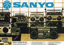 PUBLICITE ADVERTISING 044   1979    SANYO   hi-fi (2  PAGES) tuner ampli chaine