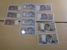 Lot 5 Billet Francs Fiche Poker 500, 100, 50, 20, 10 Franc Porte Clef Collection