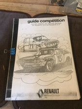 GUIDE DEPARTEMENT COMPETITION RENAULT 12 GORDINI MOTEUR ALPINE A110 1600S 1800 
