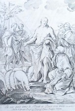 Eau-forte, Le Christ et St Pierre, Bombelli d’après Ricci et Passeri