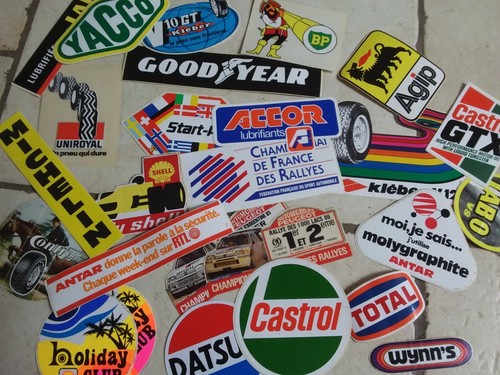 Autocollants auto garage huile - autocollants,