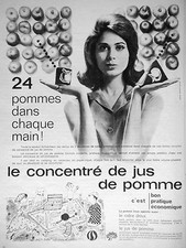 PUBLICITÉ CIDRE DOUX LE CONCENTRÉ DE POMME C'EST BON PRATIQUE ET ÉCONOMIQUE