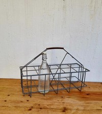 Ancien porte-bouteilles en fer galvanisé