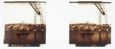 Pont transbordeur de Marseille France Photo Stereo PL58L Plaque verre Vintage 