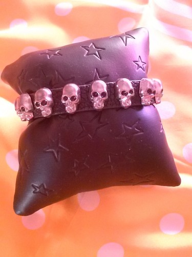 Bracelet tete mort noir - tete,