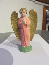 Ancien santon Devineau "ange rose" hauteur 8,5 cm environ TBE