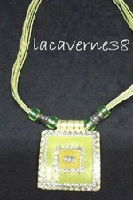 Collier IKITA cordon vert anis