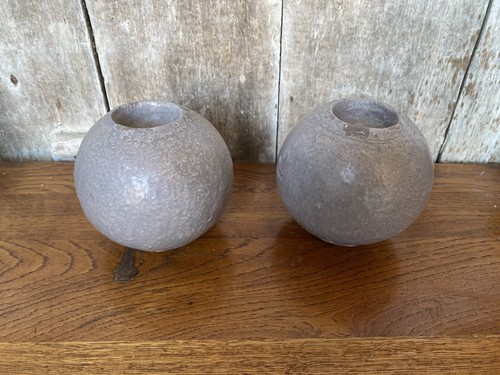 Paire bougeoirs boule - de,