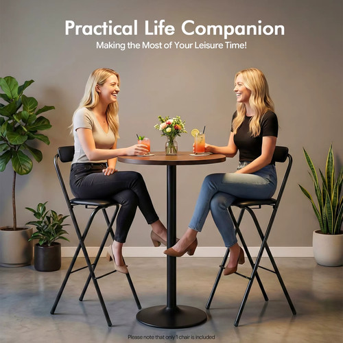 Black portable folding stool - folding,