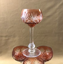 1 roemer / verre à vin du Rhin cristal SAINT LOUIS doublé ORANGE modèle MASSENET