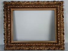 Cadre ancien 56x45,5 feuillure 40x30 à 41x31 cm bois stuc patine bronze C673